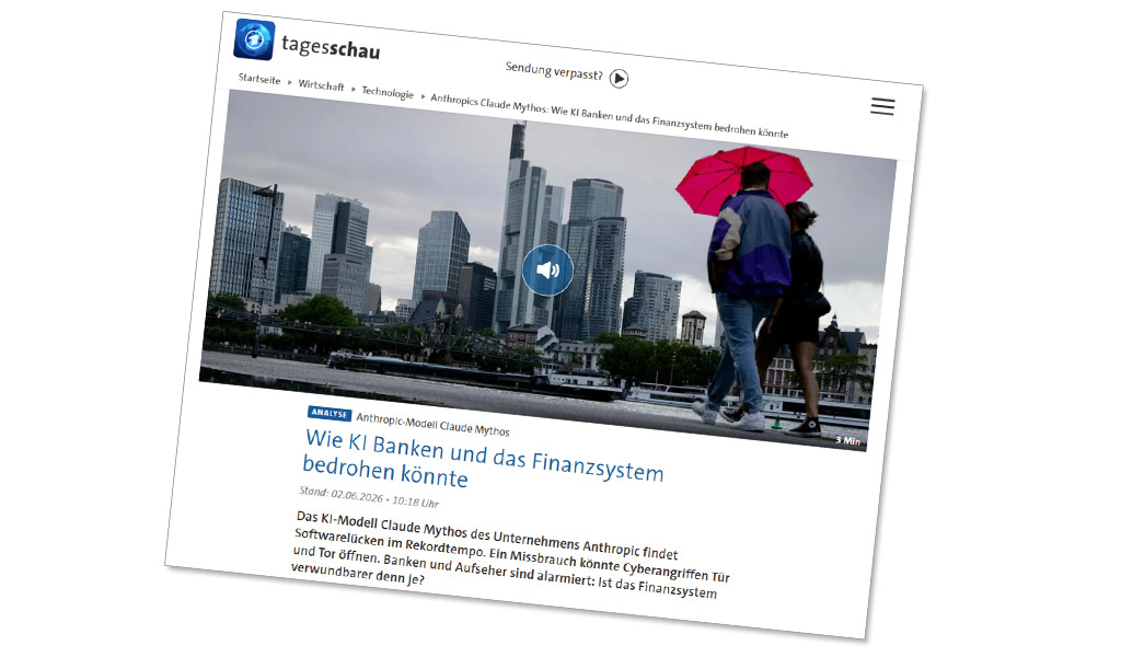 Banken und Finanzinstitute warnen vor KI-Angriffen (Screenshot: ARD / Tagesschau)